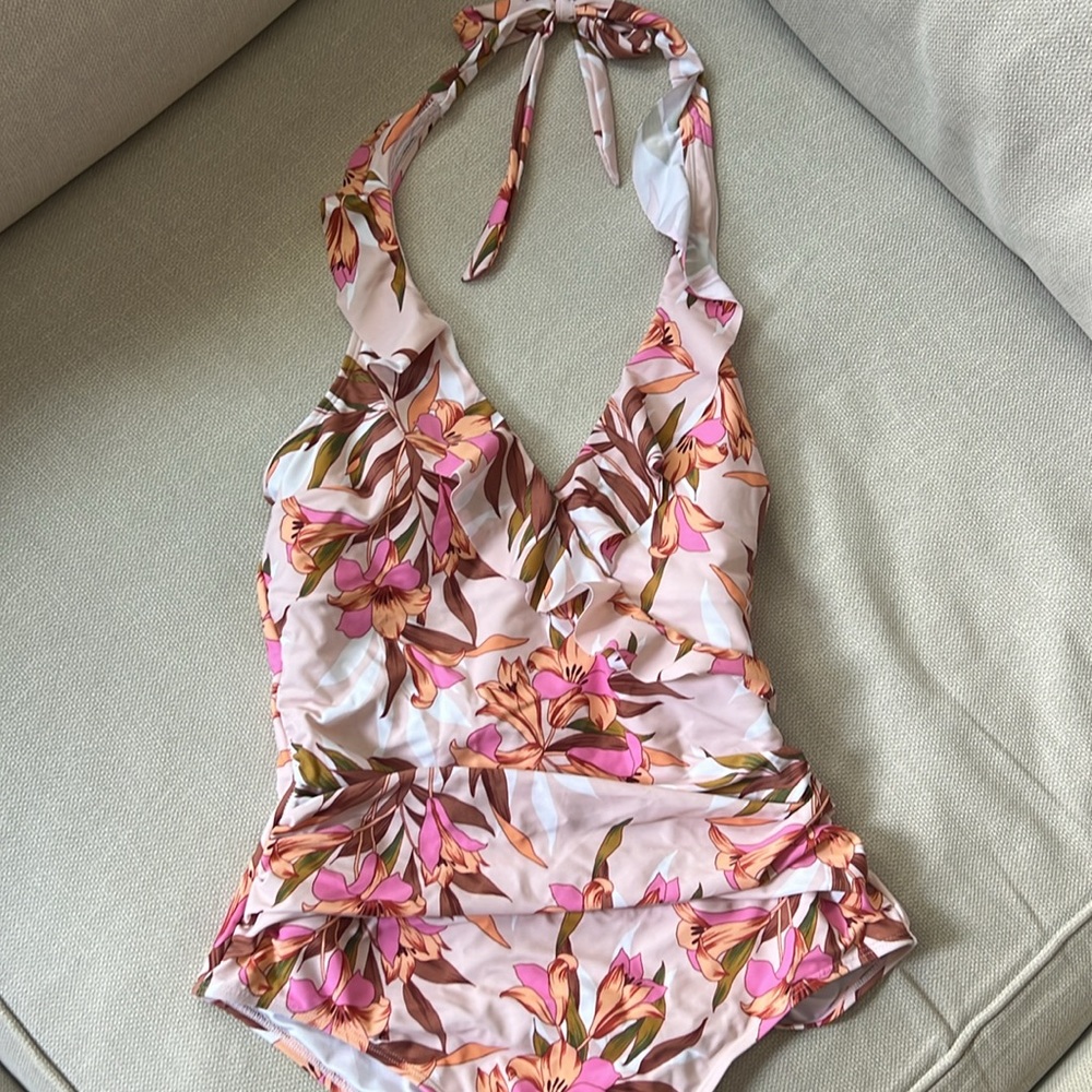 Cupshe Floral Ruffle One Piece Swimsuit